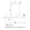 VOLLI.6 SATIN BRASS - 6 Light Optic Glass Pendant