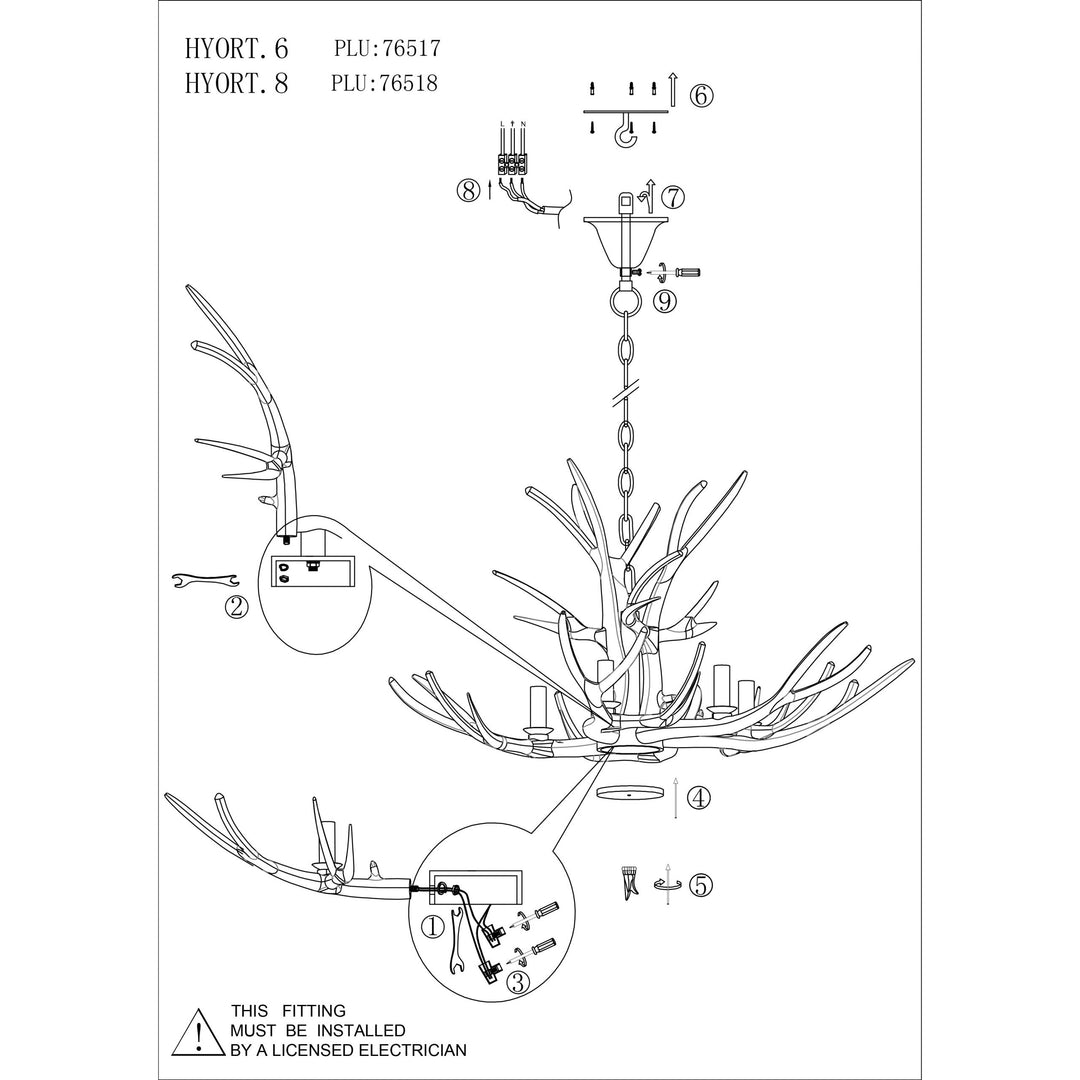 HYORT 6 Light KD Version Designer Pendant