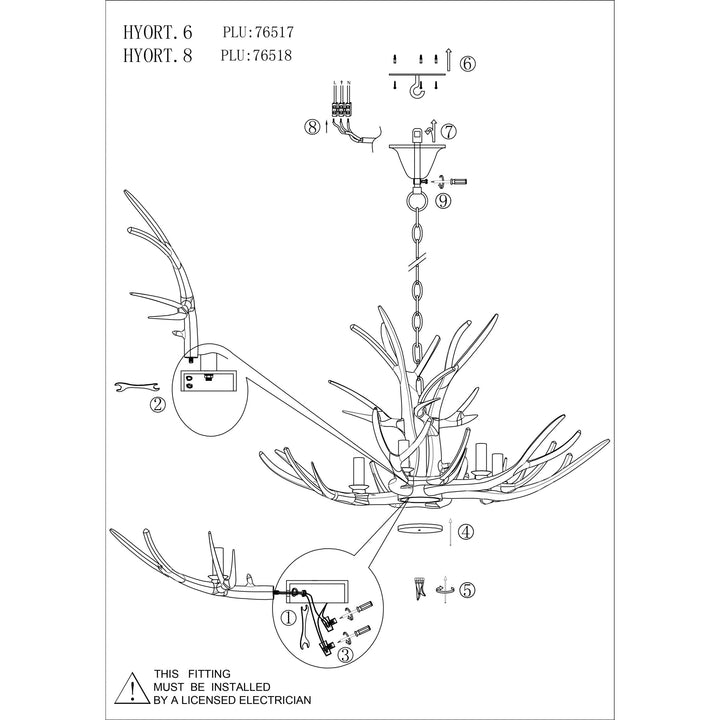 HYORT 6 Light KD Version Designer Pendant