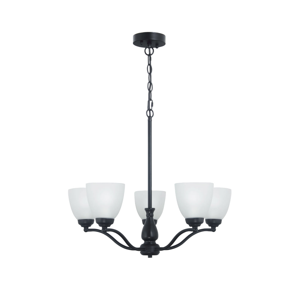 ROCHESTER 5LT Traditional Glass Pendant Black Chandelier
