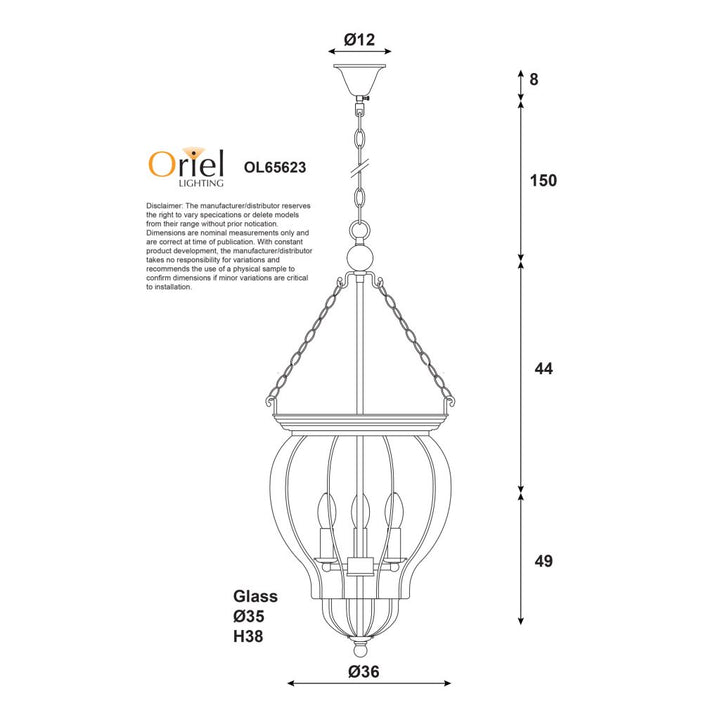 NEWHAM Traditional Glass Pendant