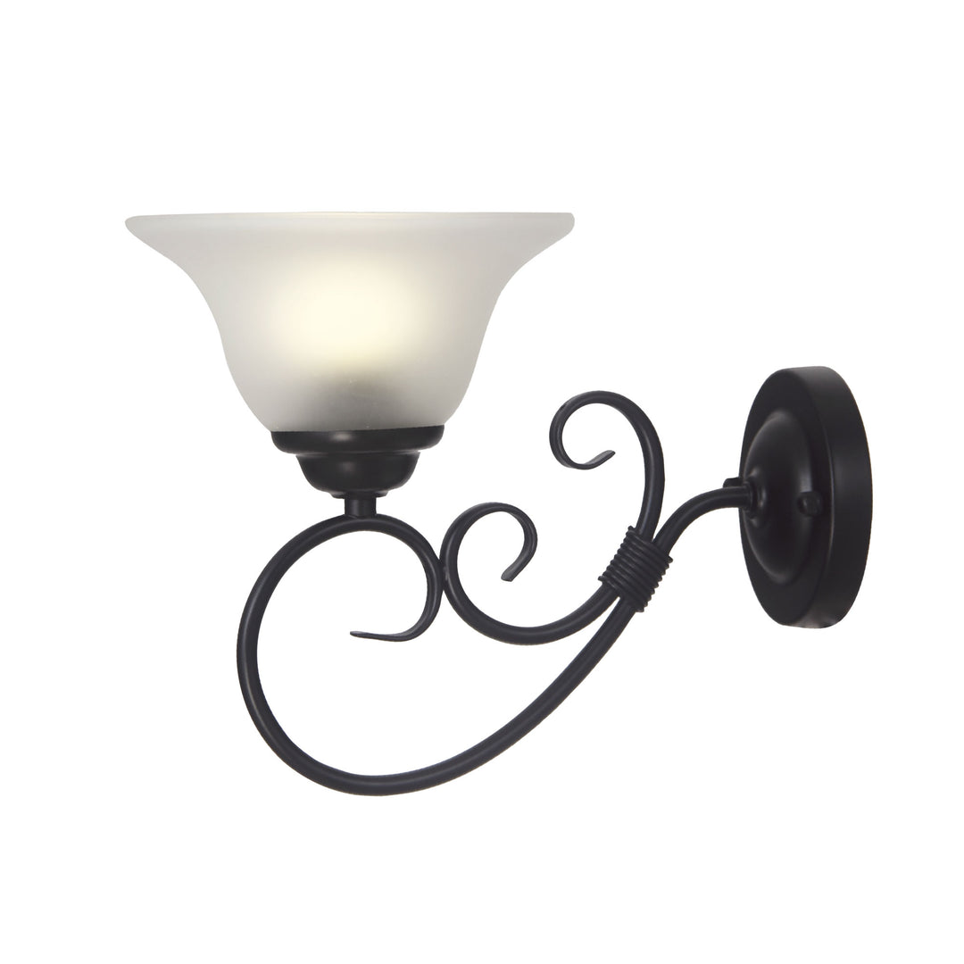 GASTON II WALL LIGHT Black Traditional Frost wall light