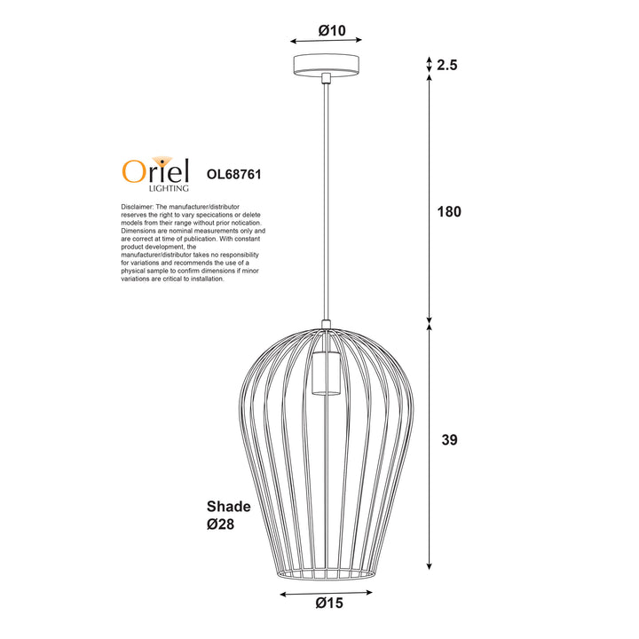 OLAM.27 SINGLE PENDANT BLACK