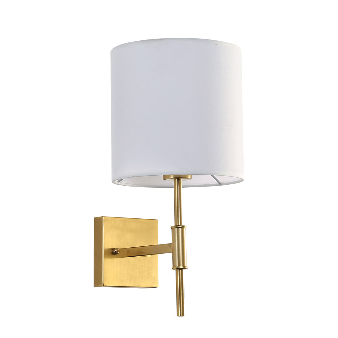 BELLA Wall Sconce with Fabric Shade Satin Brass WALL LIGHT