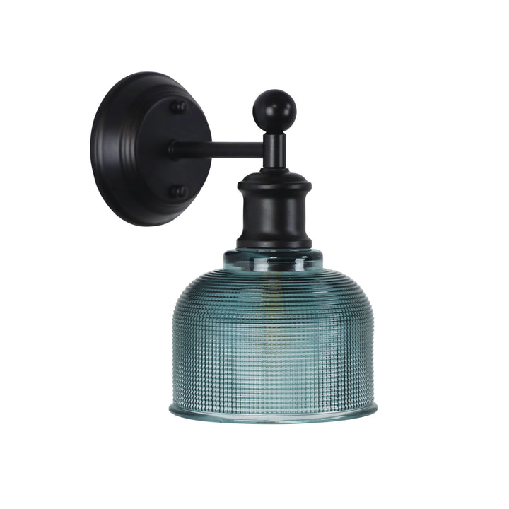 BRIGHTON Holophane Glass Wall Light Blue WALL LIGHT