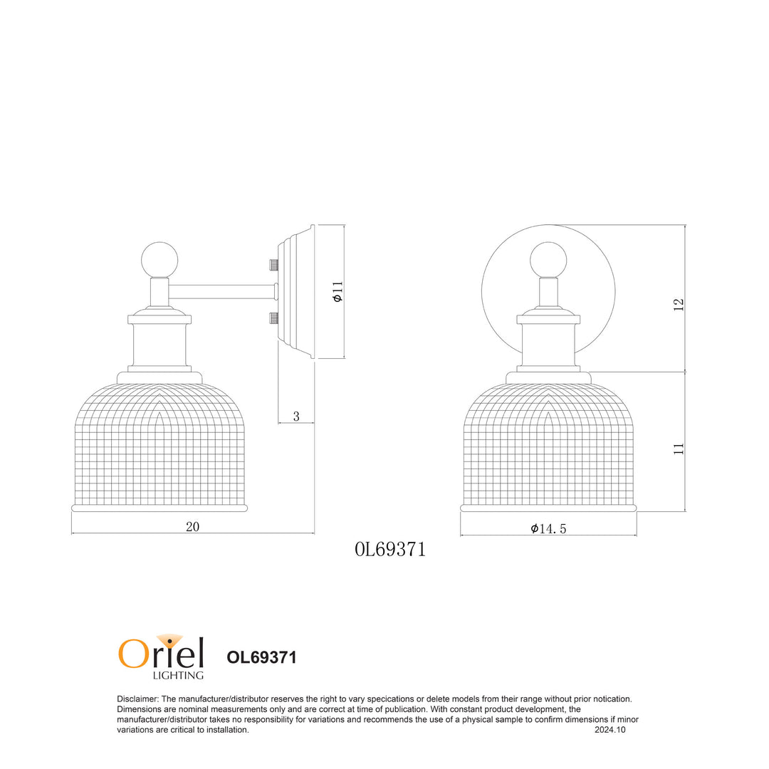 BRIGHTON Holophane Glass Wall Light WALL LIGHT