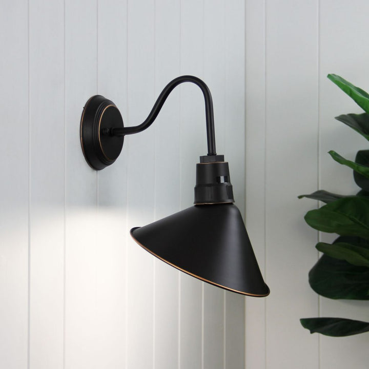 DERWENT Industrial Vintage Style Wall Light in Dark Bronze