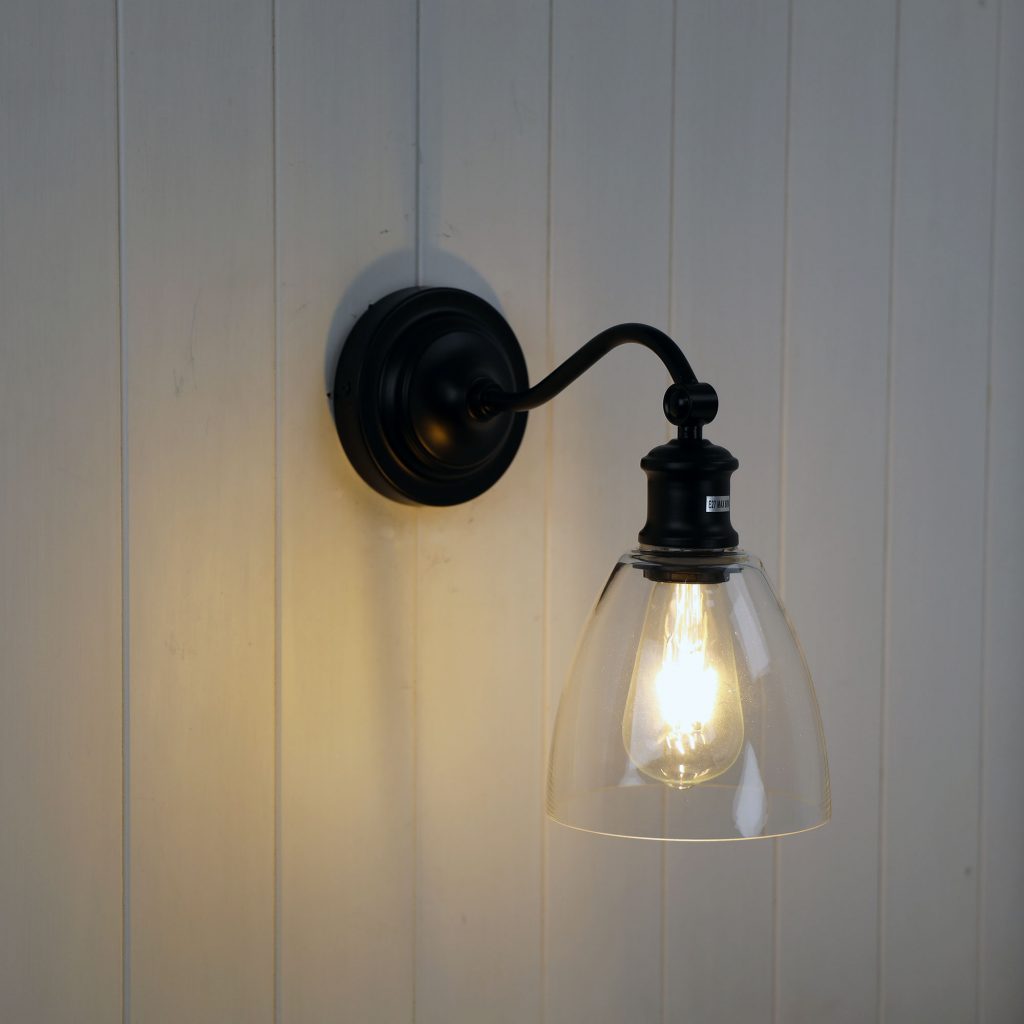 WARWICK Wall Light Black / Clear WALL LIGHT
