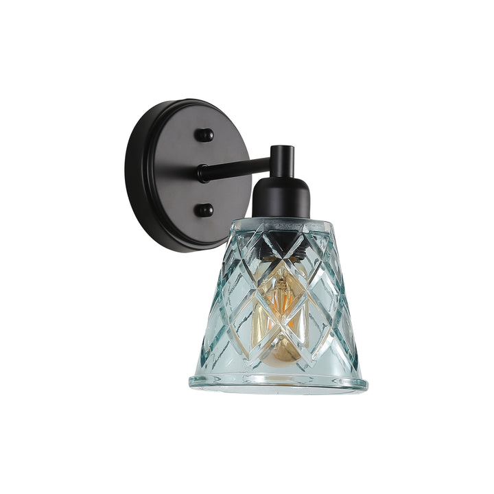 DRAM WALL LIGHT Vintage Cut Glass Wall Light Blue WALL LIGHT