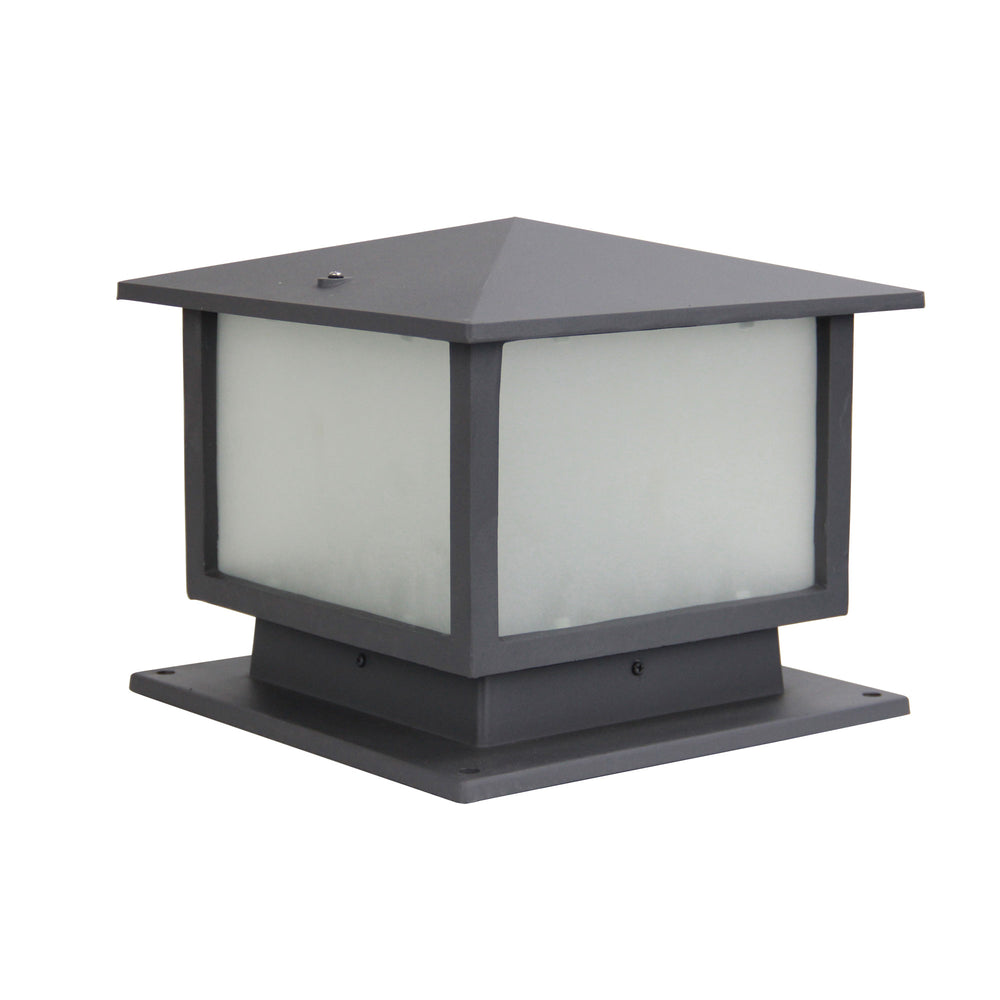 CORTEZ Black 240v Outdoor Pillar Mount 30x30cm Graphite Pillar light