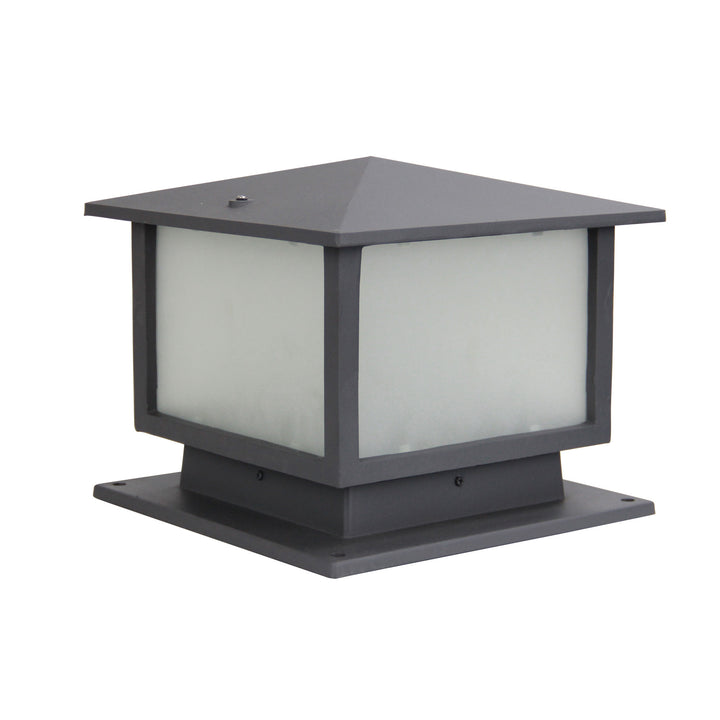 CORTEZ Black 240v Outdoor Pillar Mount 30x30cm Graphite Pillar light