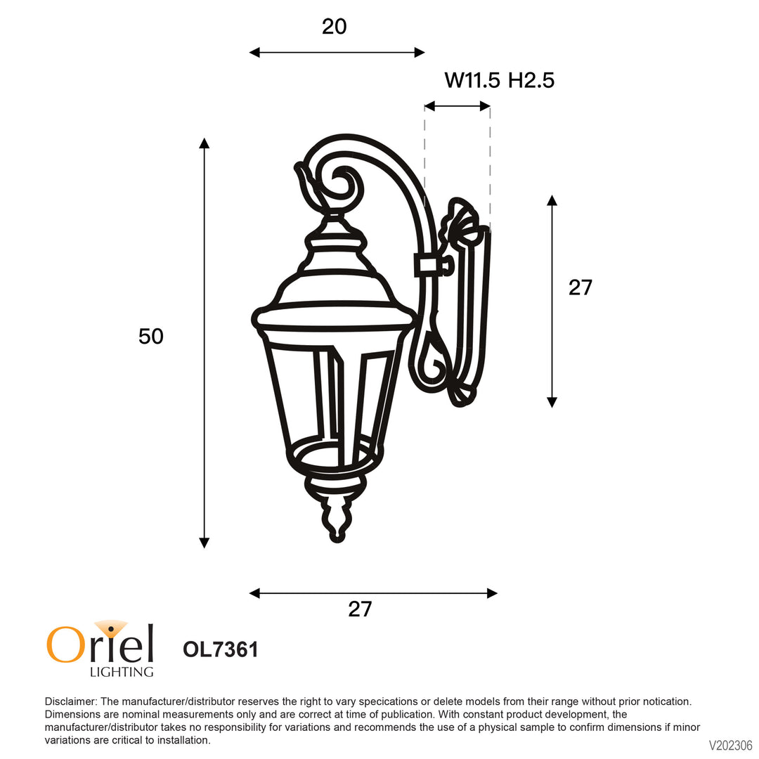 BRISTOL Outdoor Down Wall Light