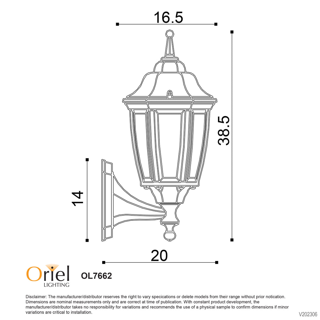HIGHGATE UP Green Traditional Outdoor Wall Light WALL LIGHT