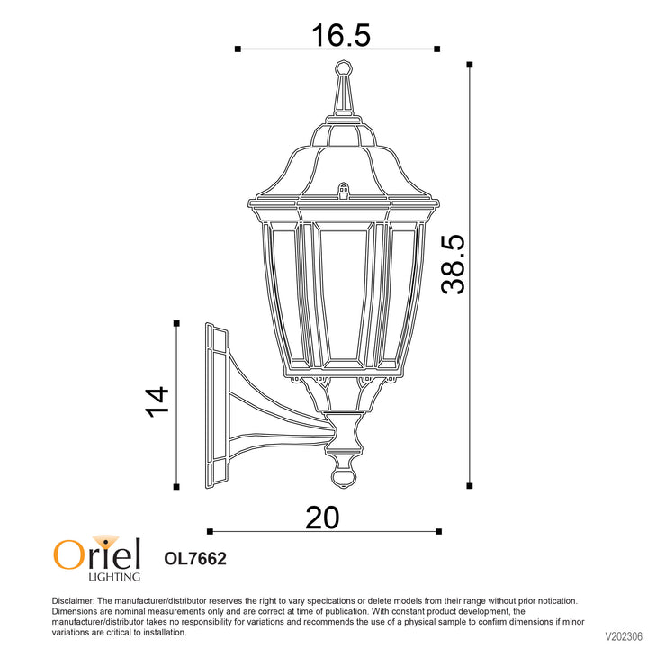 HIGHGATE UP Green Traditional Outdoor Wall Light WALL LIGHT
