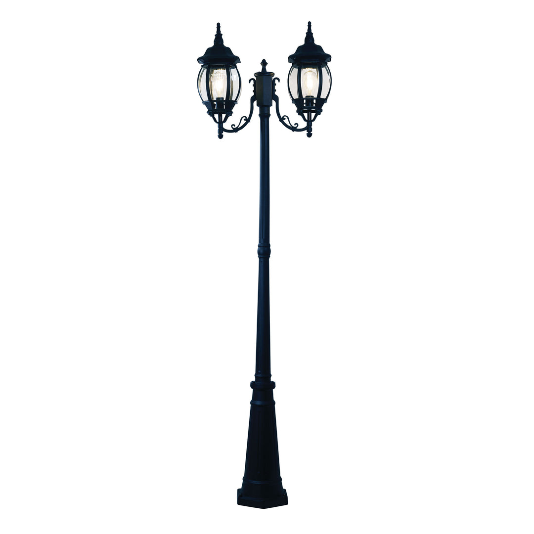 HIGHGATE TWIN BLACK Tradtional Outdoor Post Light