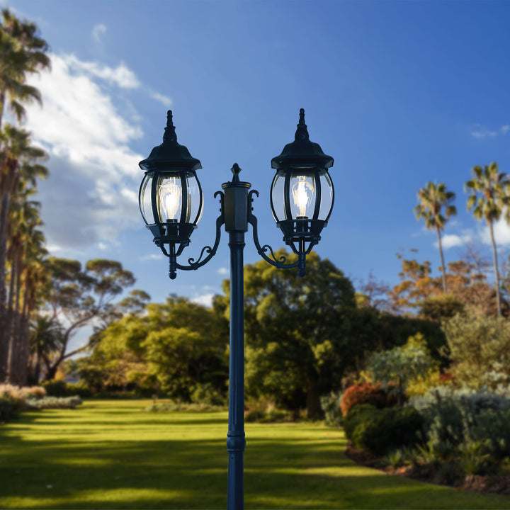 HIGHGATE TWIN BLACK Tradtional Outdoor Post Light