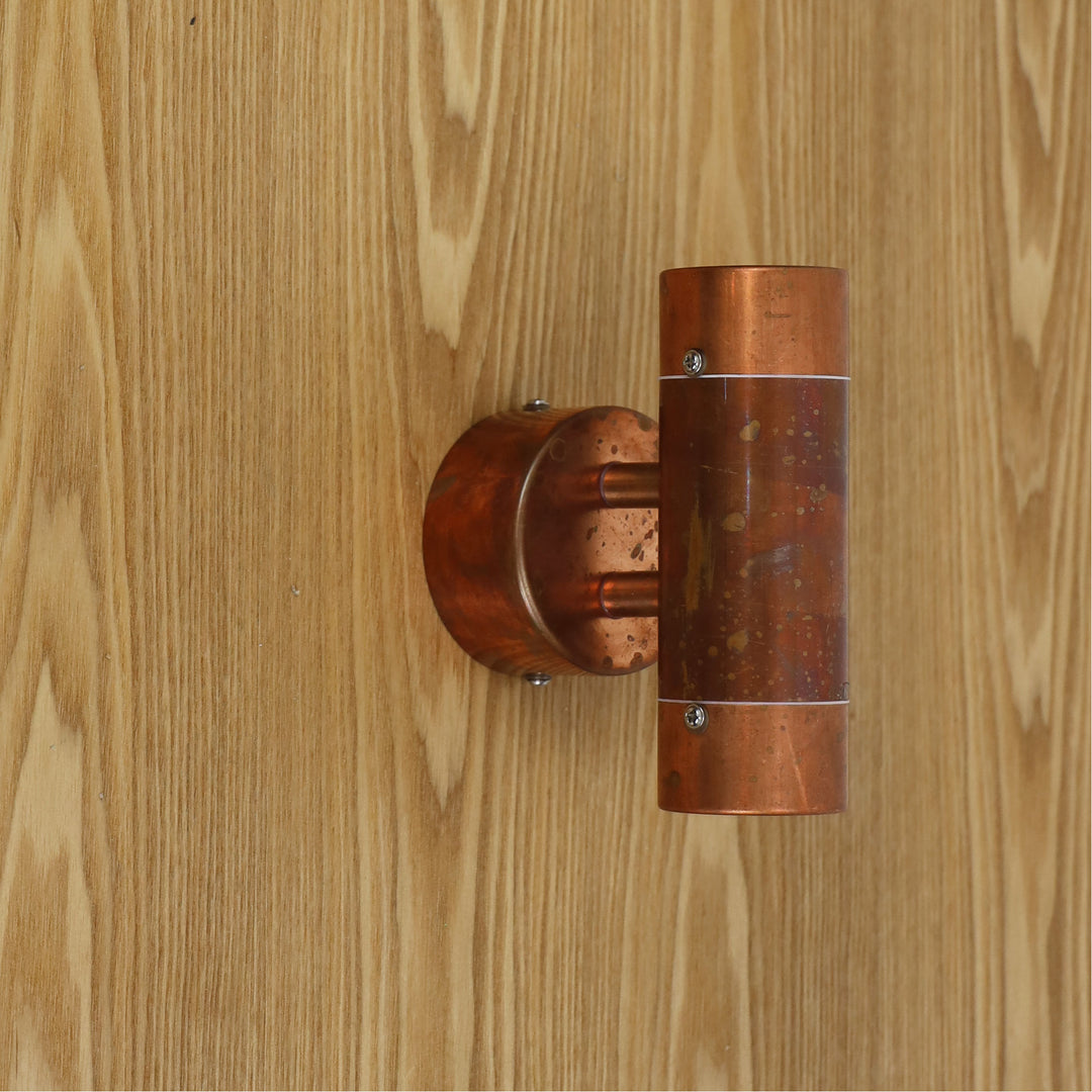 COMMA 2 LIGHT Copper 240V Outdoor Up-Down Wall Light Copper