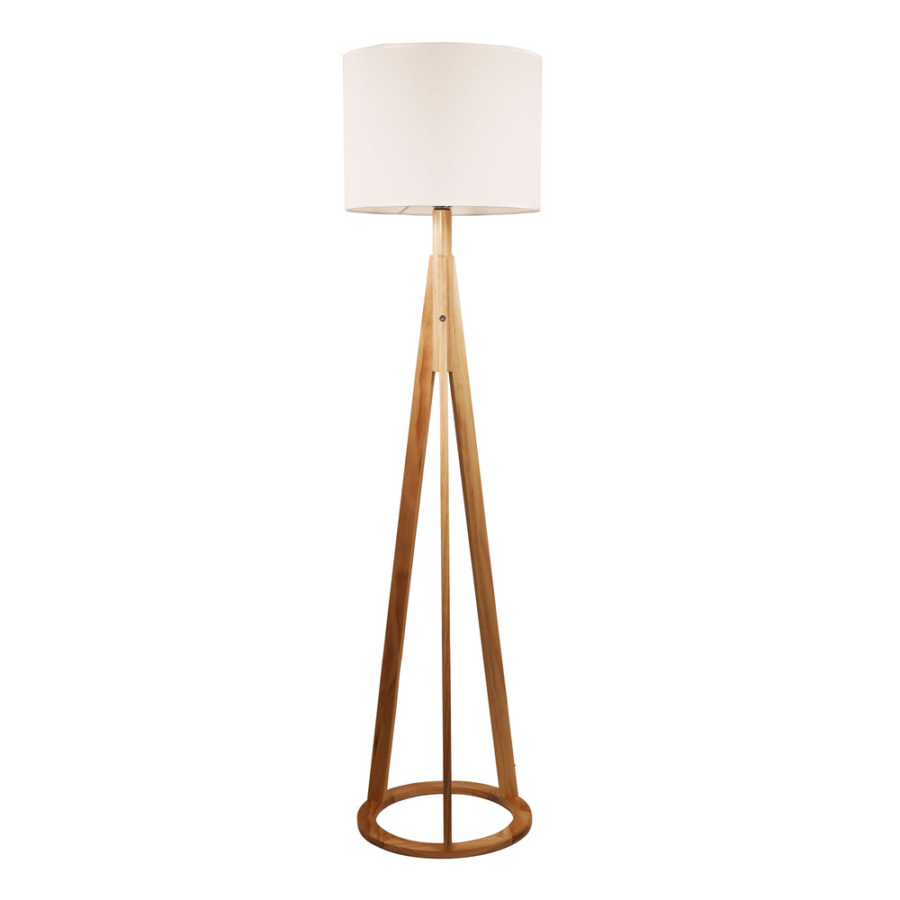 STABB with BLACK/WHITE DRUM Complete Base, Shade, Bulb White Floor Lamp