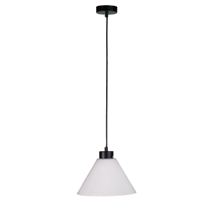 PLEAT FROST 25cm Pleated Glass Single Pendant Pendant