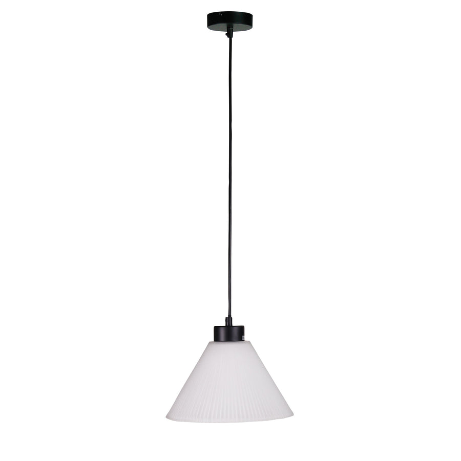 PLEAT FROST 25cm Pleated Glass Single Pendant Pendant