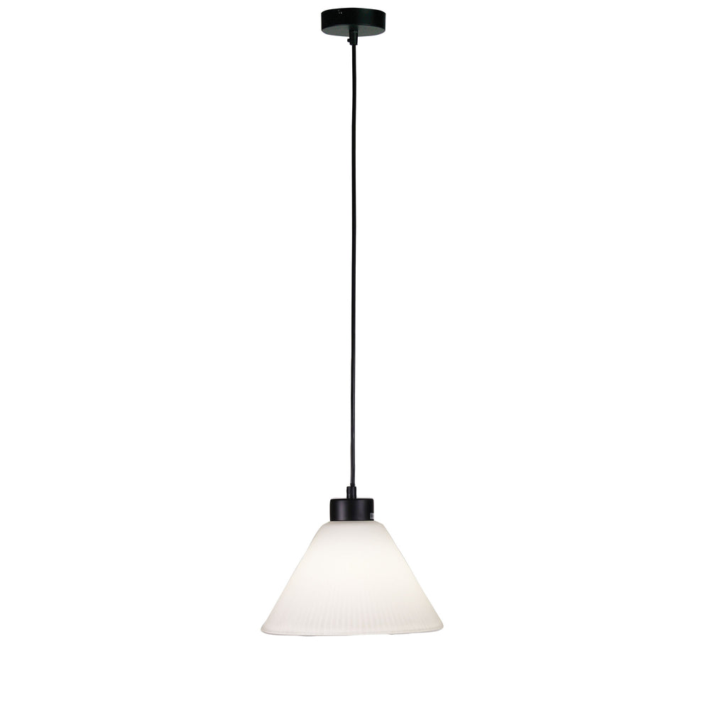 PLEAT FROST 25cm Pleated Glass Single Pendant Pendant