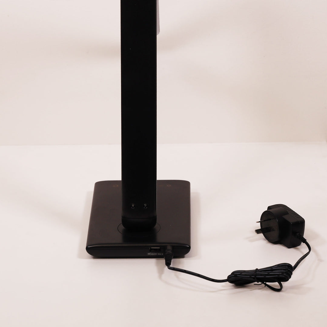LUKE BLACK Touch Dimming LED Lamp with USB Port TABLE LAMP