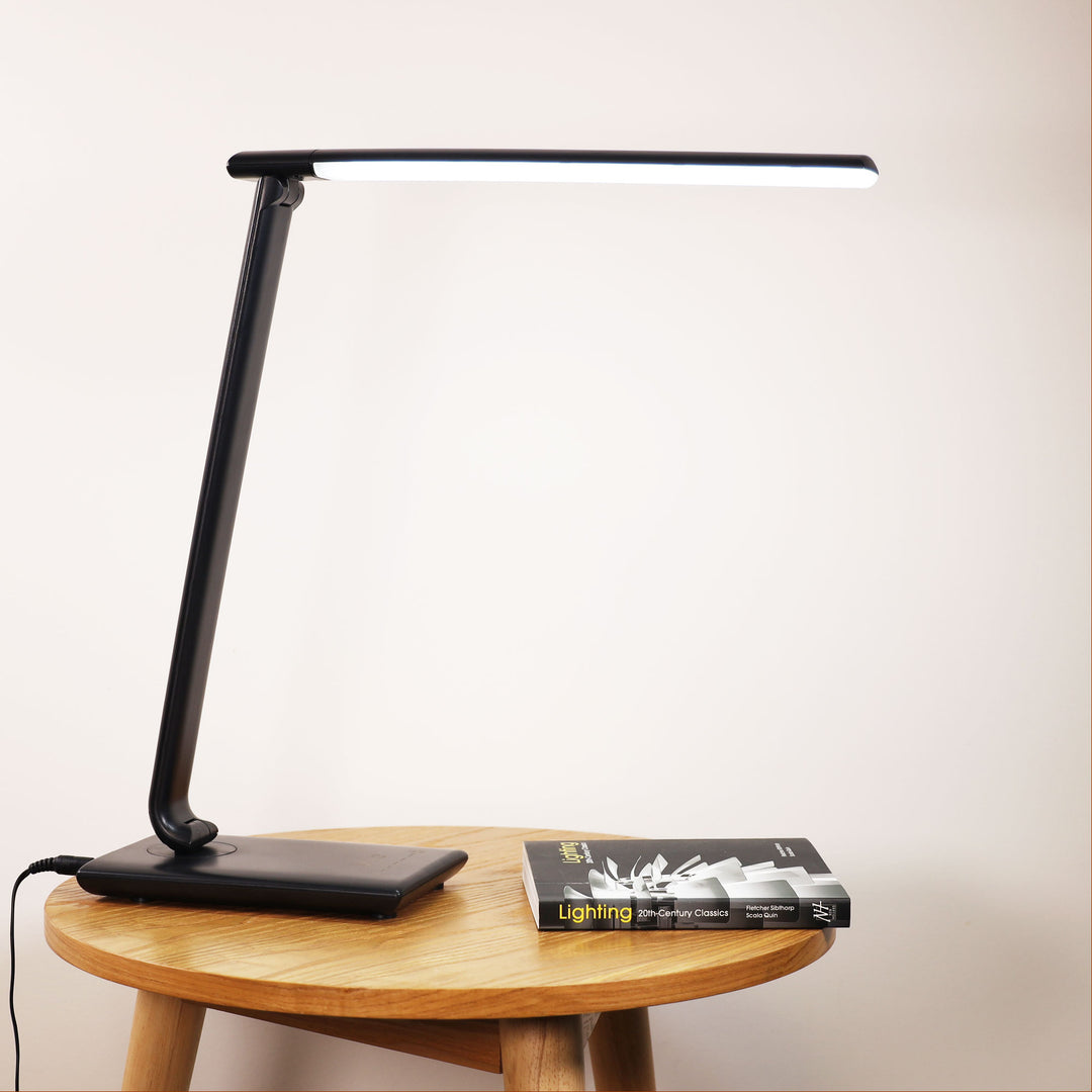 LUKE BLACK Touch Dimming LED Lamp with USB Port TABLE LAMP