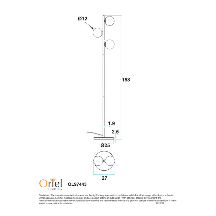 VALCROSS 3LT Decorative Floor Lamp Floor Lamp