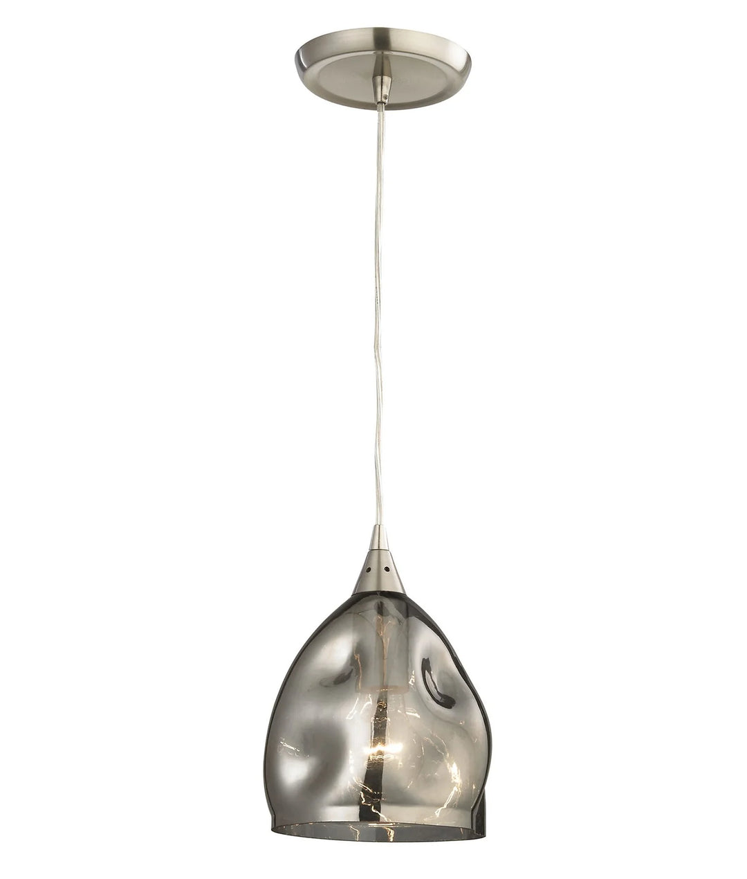 ORDITO: Abstract Chrome With Glass Ellipse Pendant Lights