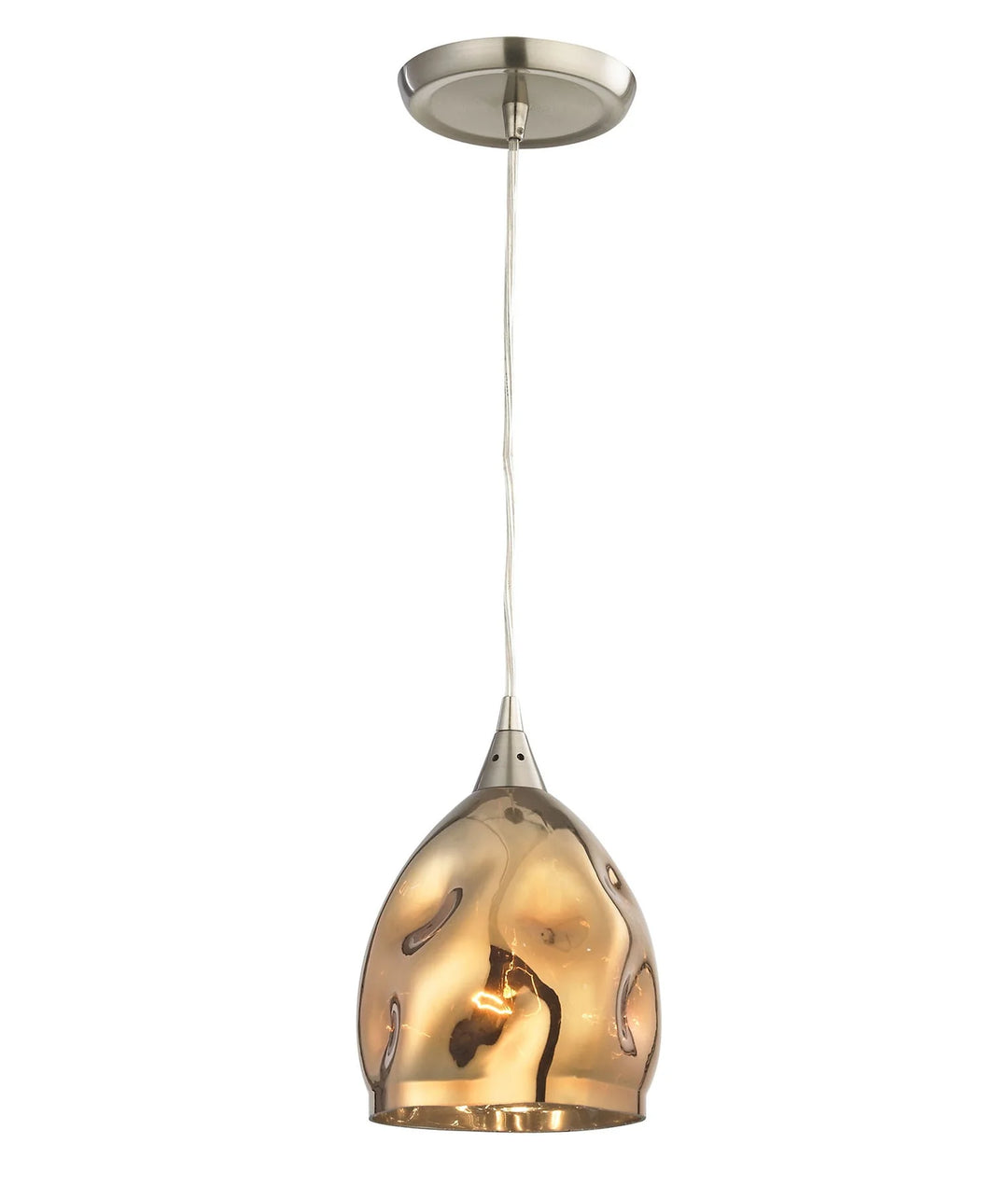 ORDITO: Abstract Chrome With Glass Ellipse Pendant Lights