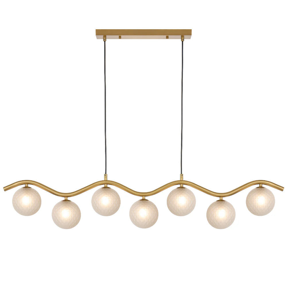 ORTON 7 LIGHT PENDANT ANTIQUE GOLD