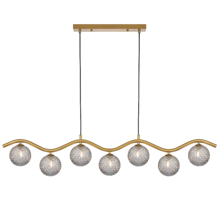 ORTON 7 LIGHT PENDANT ANTIQUE GOLD