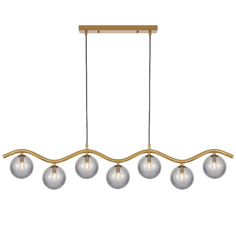 ORTON 7 LIGHT PENDANT ANTIQUE GOLD