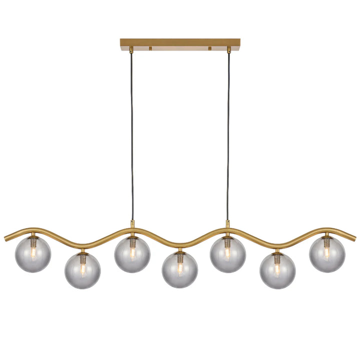 ORTON 7 LIGHT PENDANT ANTIQUE GOLD