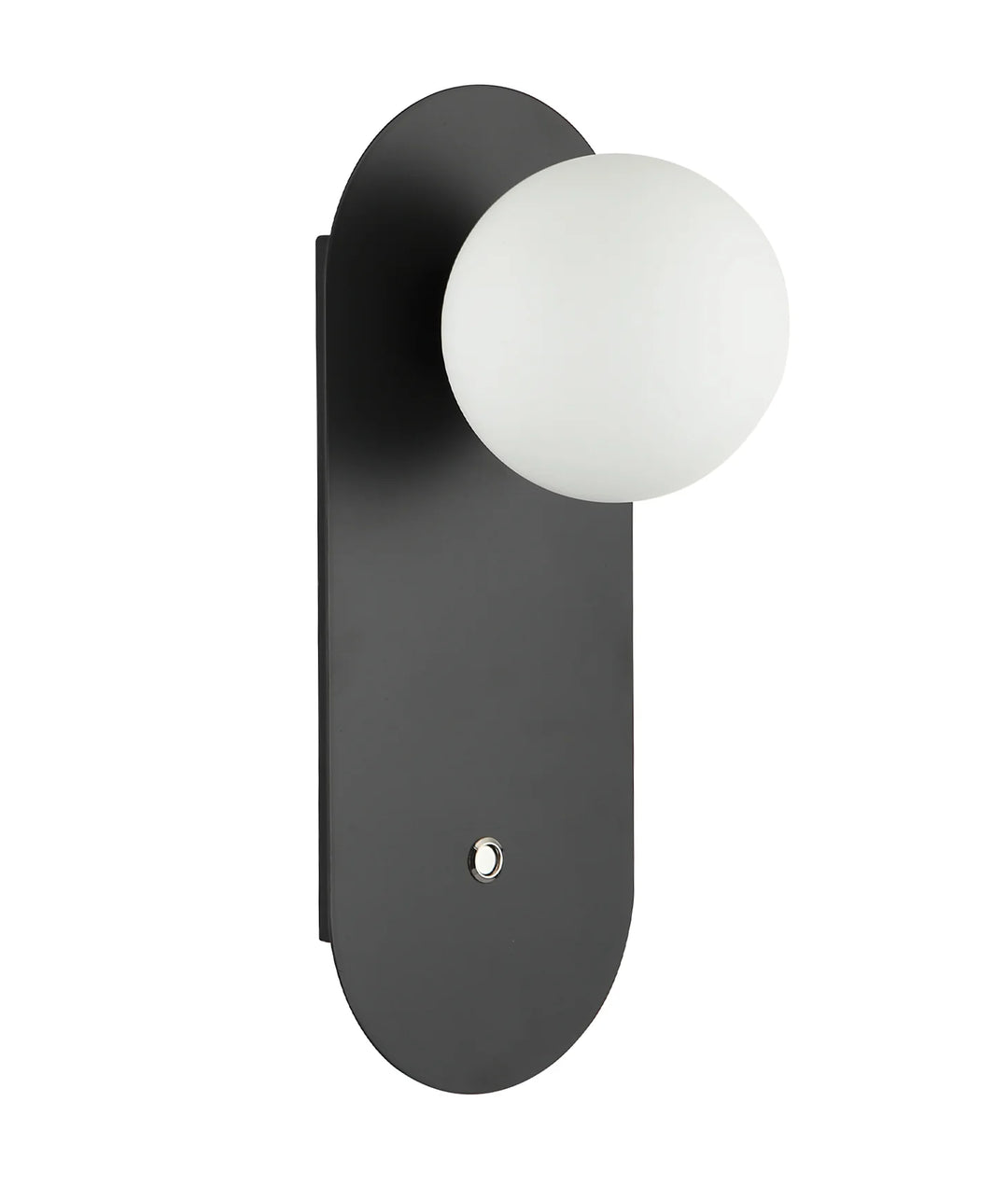 OVALIS: Interior Round Opal Diffuser Oblong Base with Switch Wall Lights Black Wall light