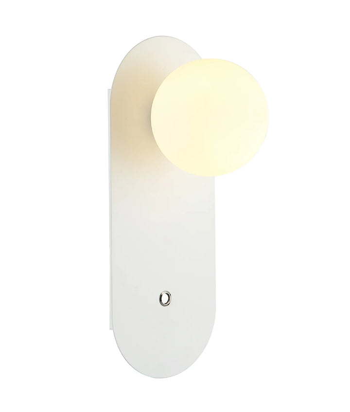 OVALIS: Interior Round Opal Diffuser Oblong Base with Switch Wall Lights Wall light