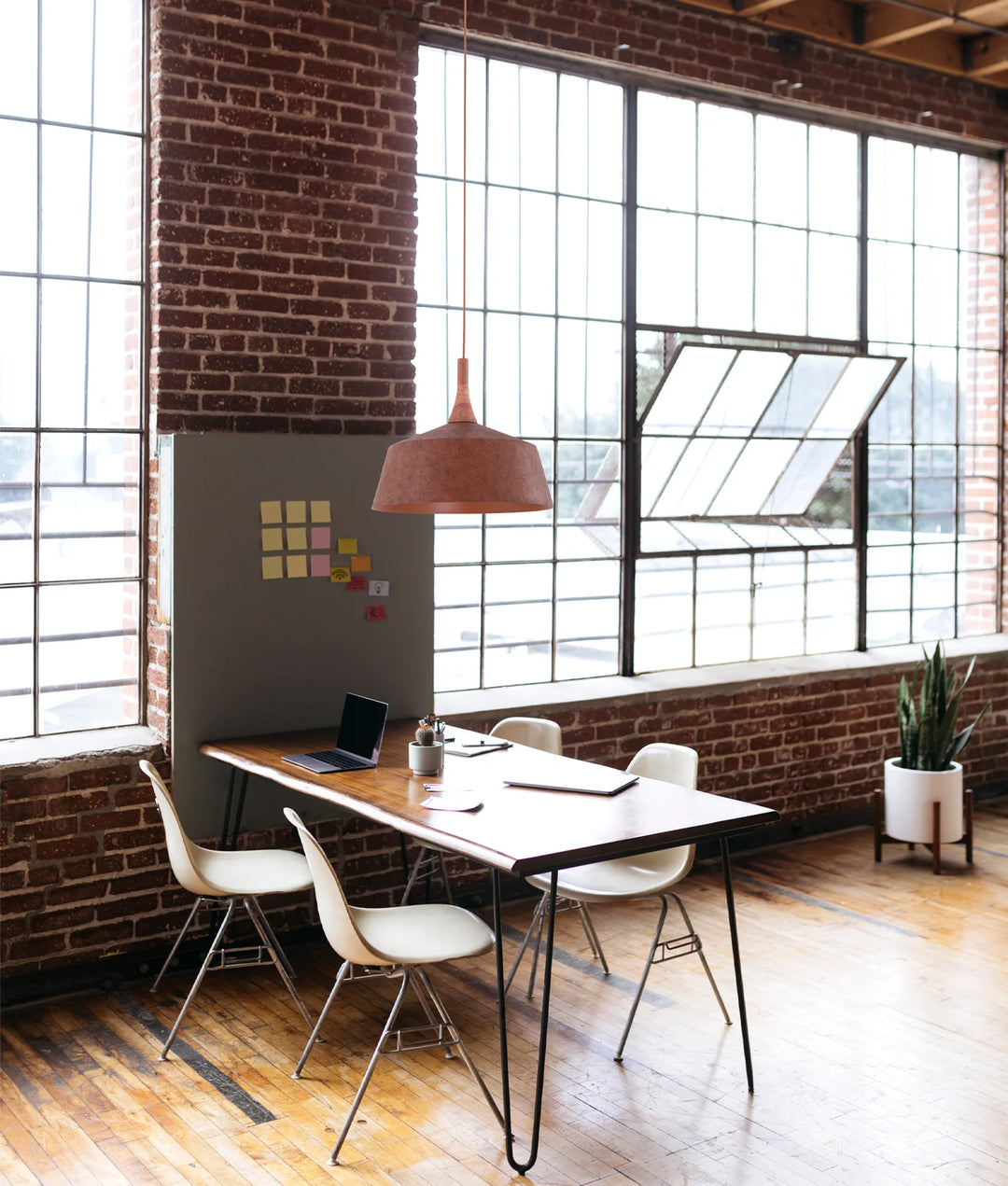OXIDO: Interior Rustic Brown with Travertine Highlight Angled Dome Pendant Lights Pendant