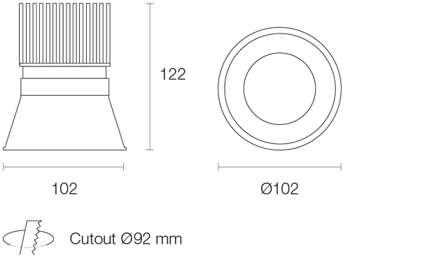 Platinum P12L 12W IP65 Rated Recessed Premium Downlight Downlight