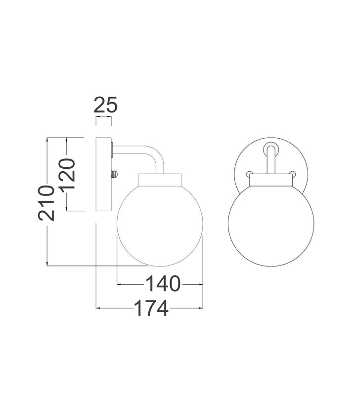 PALLA: Interior Single Sphere Alabaster with Brass Highlight Round Base Wall Light Wall light