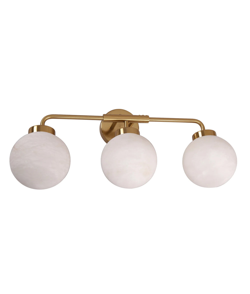PALLA: Interior Triple Sphere Alabaster with Brass Highlight Round Base Wall Light Wall light