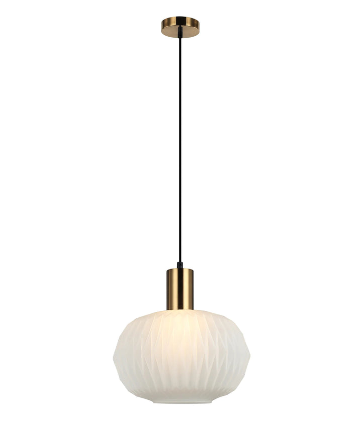 PAPEL: Interior Pleated Opal Opaque / Translucent Dome Glass Pendant Lights Pendant