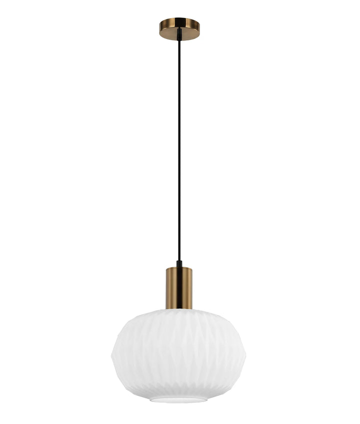 PAPEL: Interior Pleated Opal Opaque / Translucent Dome Glass Pendant Lights Opaque Glass Pendant