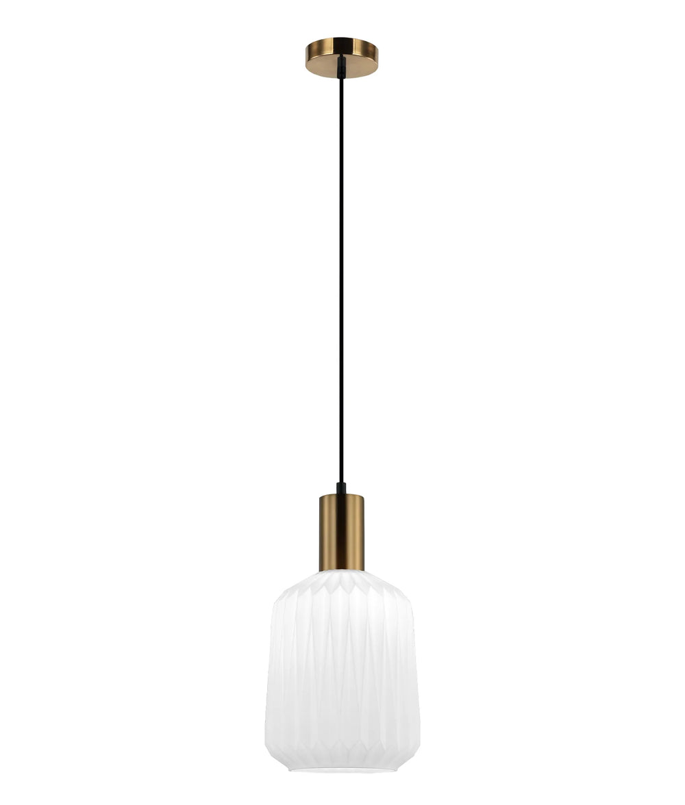 PAPEL: Interior Pleated Opal Opaque / Translucent Jar Glass Pendant Lights Opaque Glass Pendant