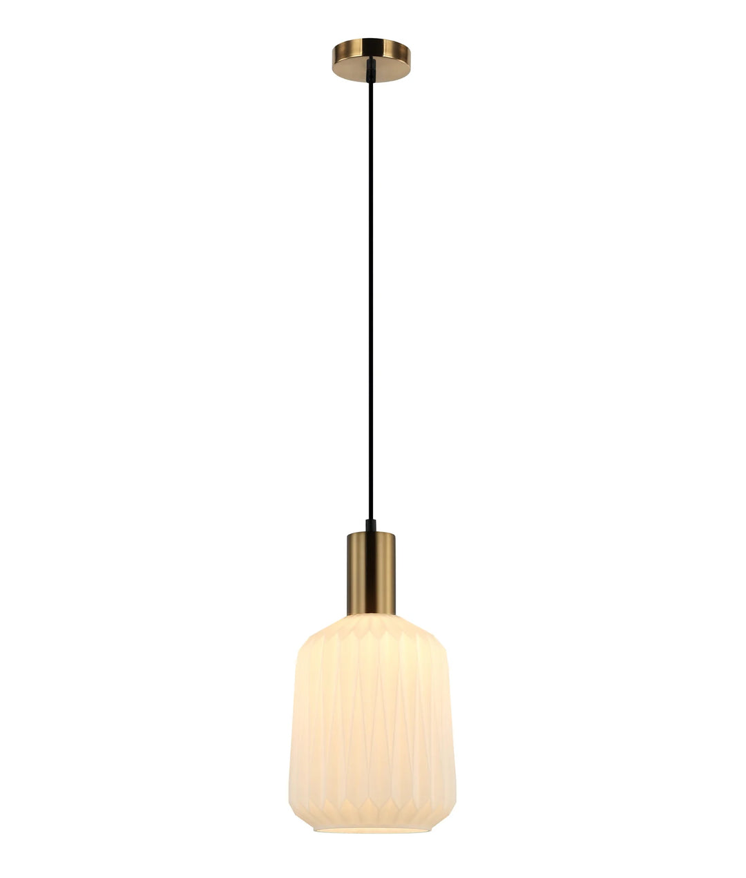 PAPEL: Interior Pleated Opal Opaque / Translucent Jar Glass Pendant Lights Pendant