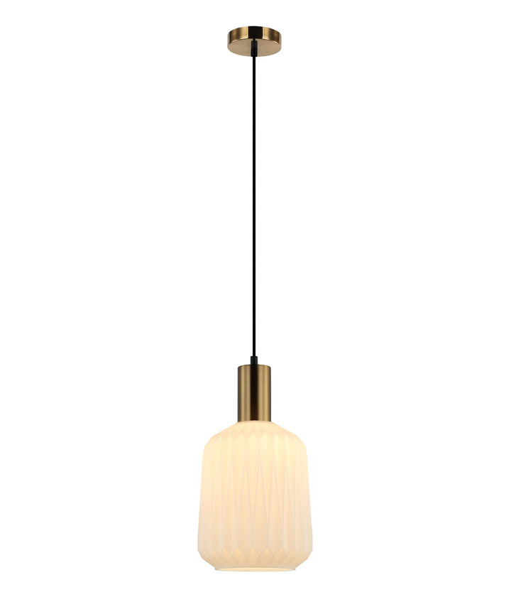 PAPEL: Interior Pleated Opal Opaque / Translucent Jar Glass Pendant Lights Pendant