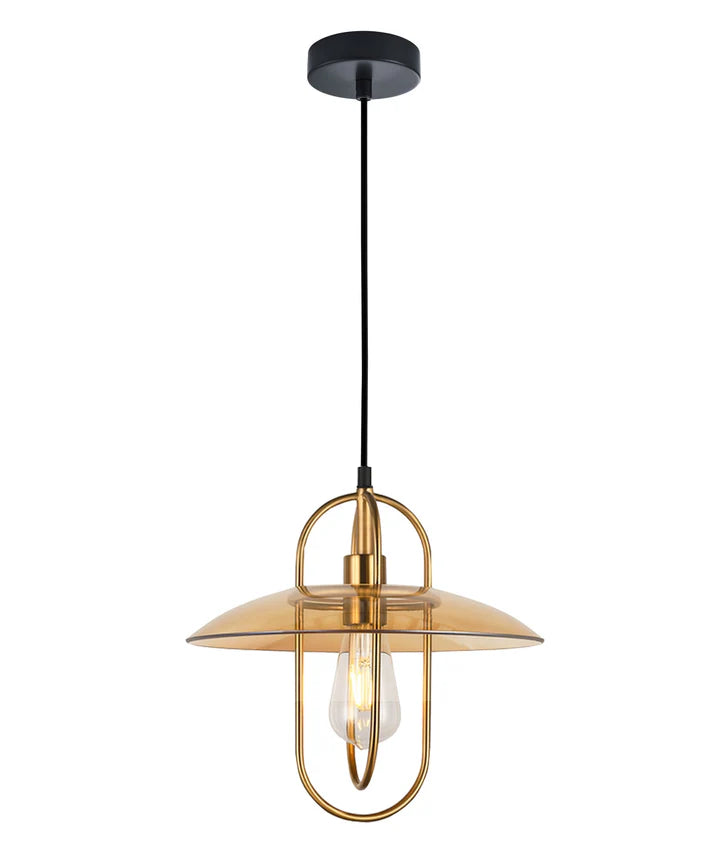 PAPILLON: Interior Oblong Iron with Glass Coolie Pendant Lights