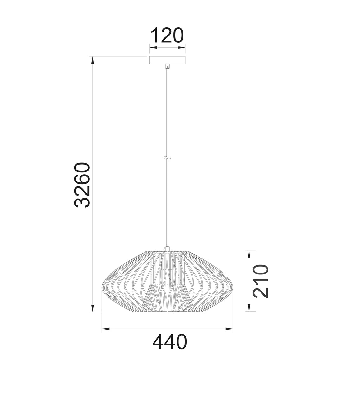 PARRILLA: Interior Oval Cage Iron Pendant Lights OD440mm/OD600mm Pendant