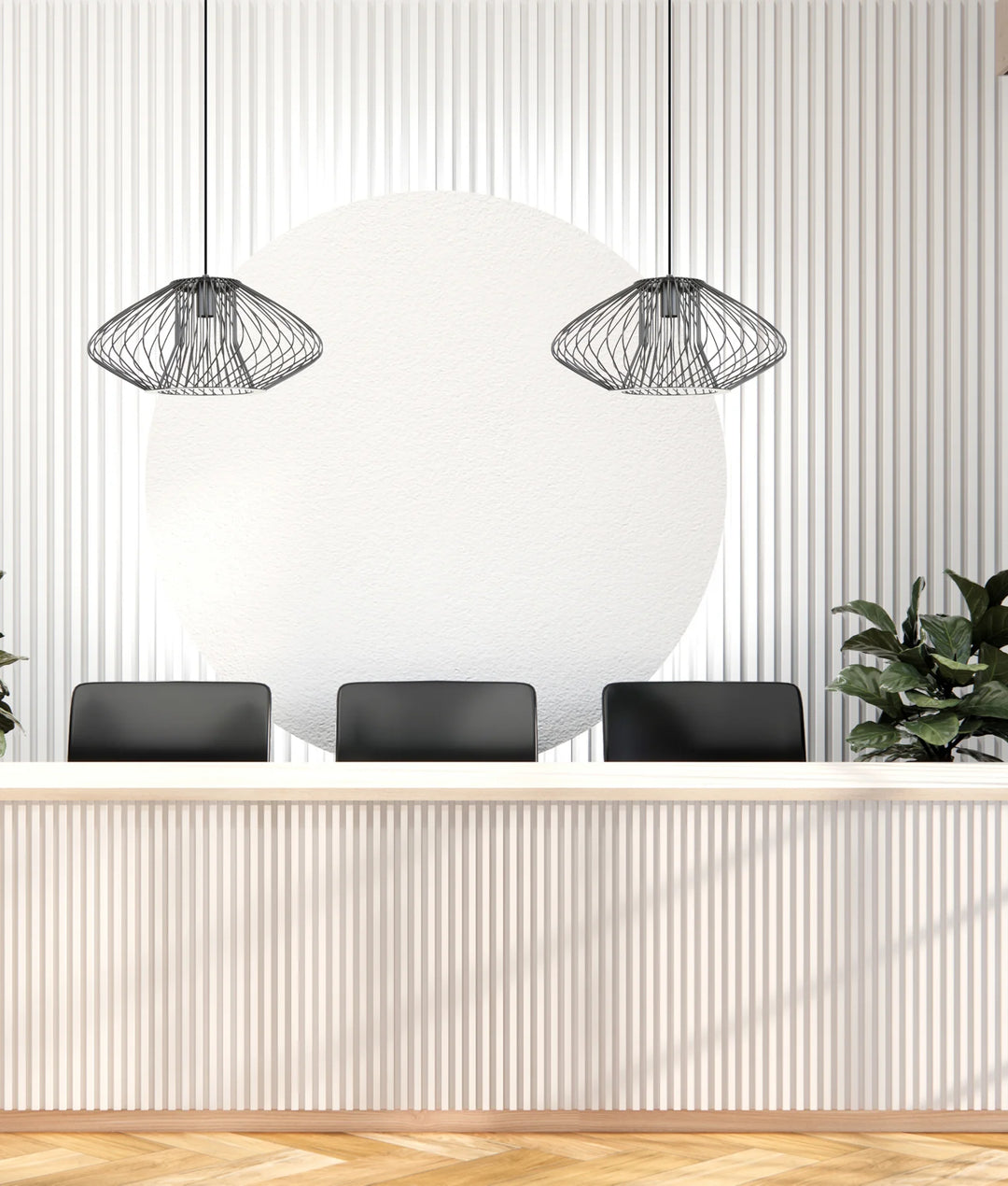 PARRILLA: Interior Oval Cage Iron Pendant Lights OD440mm/OD600mm Pendant