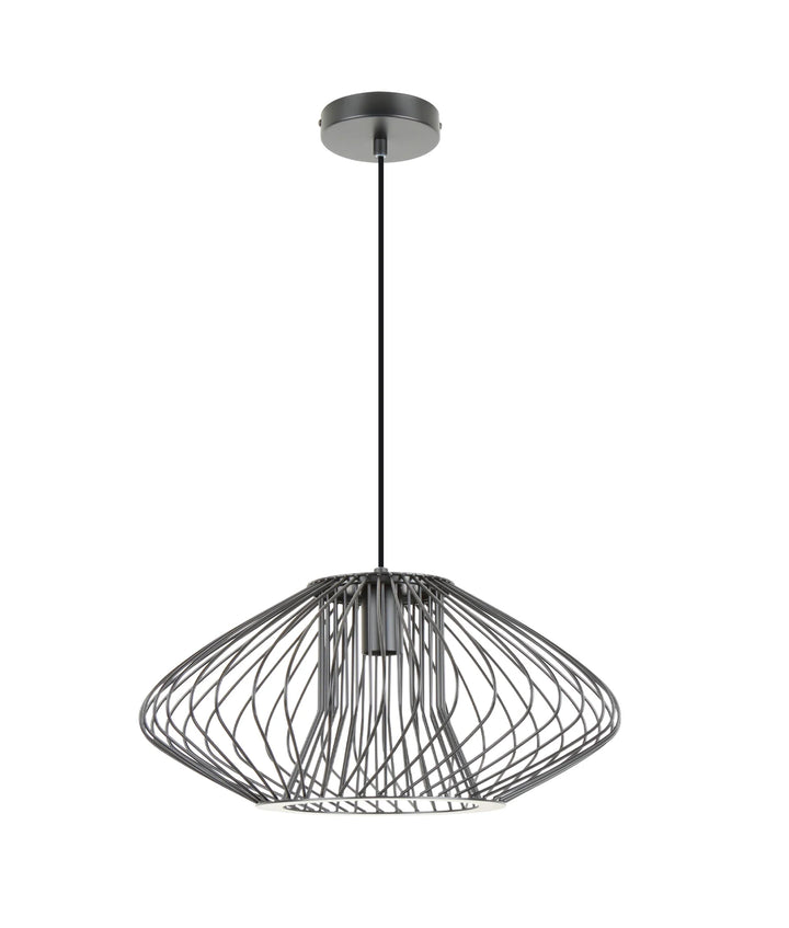 PARRILLA: Interior Oval Cage Iron Pendant Lights OD440mm/OD600mm Matte Black 440mm Pendant