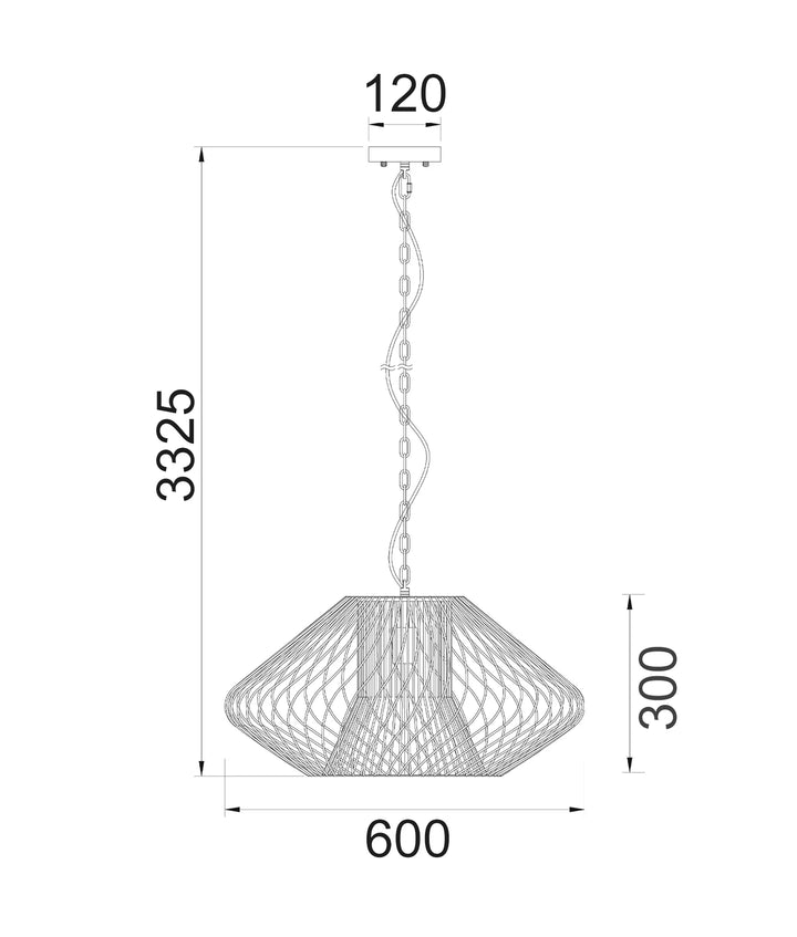 PARRILLA: Interior Oval Cage Iron Pendant Lights OD600mm Pendant